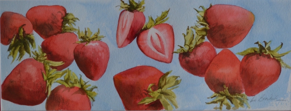 Click here to view Spilled Strawberries by Lin Beribak