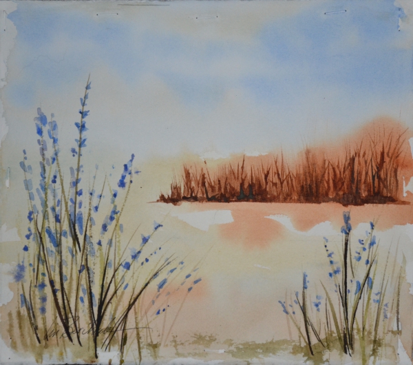 Click here to view Blue Swamp Blossoms by Lin Beribak